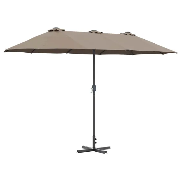 Parasol de Grădină Gri taupe 380x196x235 cm | Livrare Gratuită