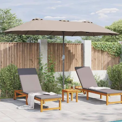 Parasol de Grădină Gri taupe 380x196x235 cm | Livrare Gratuită