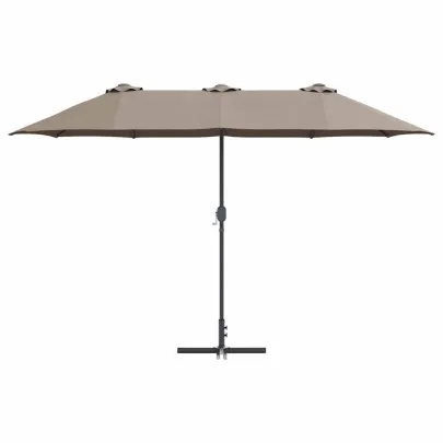 Parasol de Grădină Gri taupe 380x196x235 cm | Livrare Gratuită