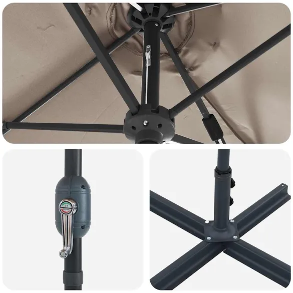 Parasol de Grădină Gri taupe 380x196x235 cm | Livrare Gratuită