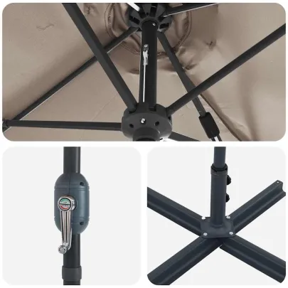 Parasol de Grădină Gri taupe 380x196x235 cm | Livrare Gratuită