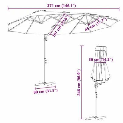 Parasol Cantilever Grădină cu Blocare | Livrare Gratuită