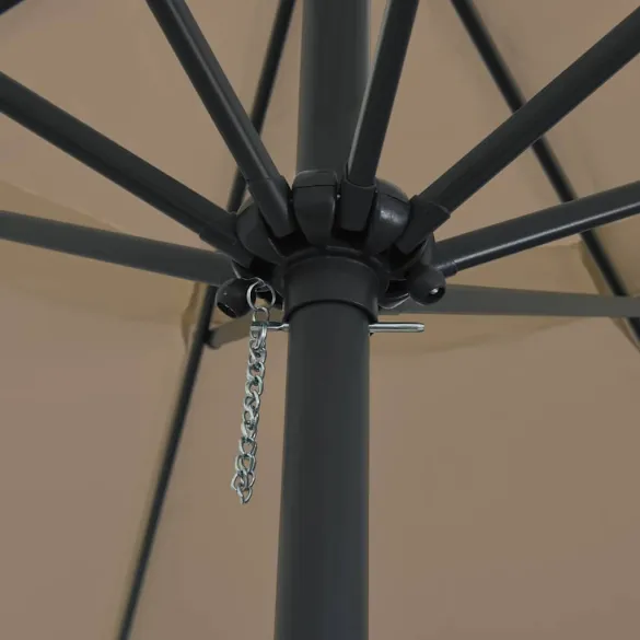 Umbrelă de Grădină Rotundă 395 cm - Gri Taupe | Livrare Gratuită