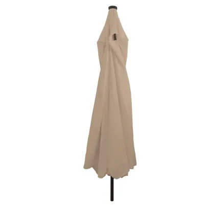 Umbrelă de grădină cu LED-uri - ø395 cm - Gri Taupe | Livrare Gratuită