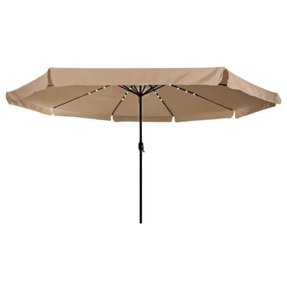 Umbrelă de grădină cu LED-uri - ø395 cm - Gri Taupe | Livrare Gratuită