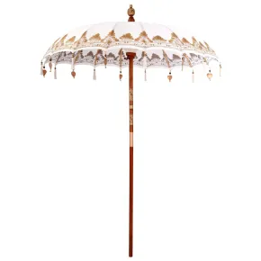 Umbrelă Balineză Manuală 250 cm - Bumbac și Lemn | Livrare Gratuită