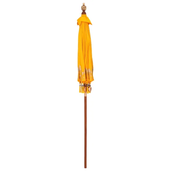 Umbrelă Balineză Manuală Galben 250 cm - Bumbac și Lemn