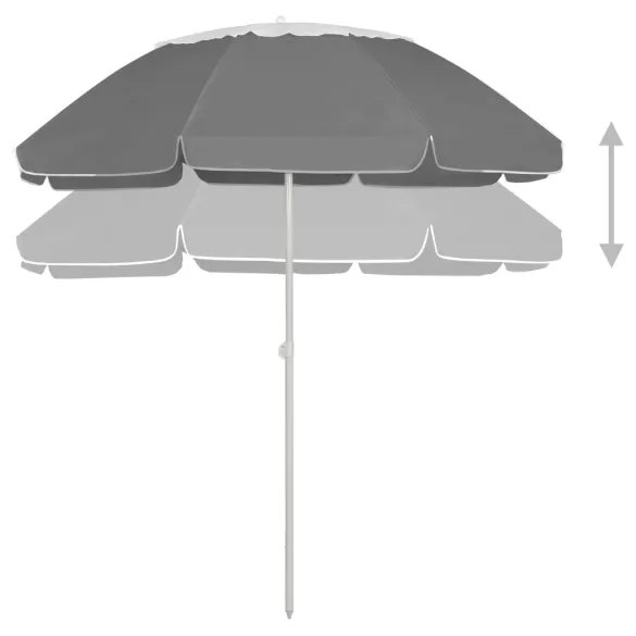 Umbrelă de Plajă 300 cm Antracit - Protecție UV | Livrare Gratuită