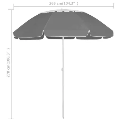 Umbrelă de Plajă 300 cm Antracit - Protecție UV | Livrare Gratuită