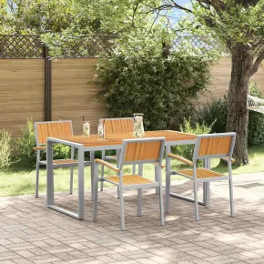 Set Masă Grădină 5 Piese Lemn Acacia Metal - Livrare Gratuită