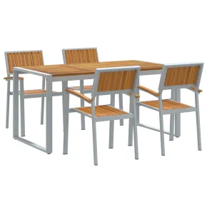 Set Masă Grădină 5 Piese Lemn Acacia Metal - Livrare Gratuită 2