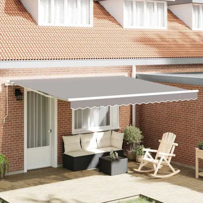 Marchiză Retractabilă Manuală Gri pentru Grădină