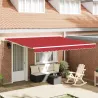 Marchiză manuală retractabilă  Roșu 400x350 cm