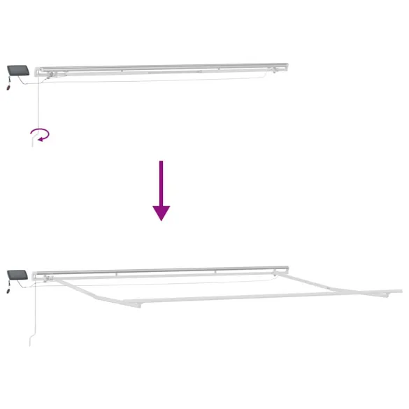 Marchiză Neagră Manuală 450x300 cm cu LED | Livrare Gratuită