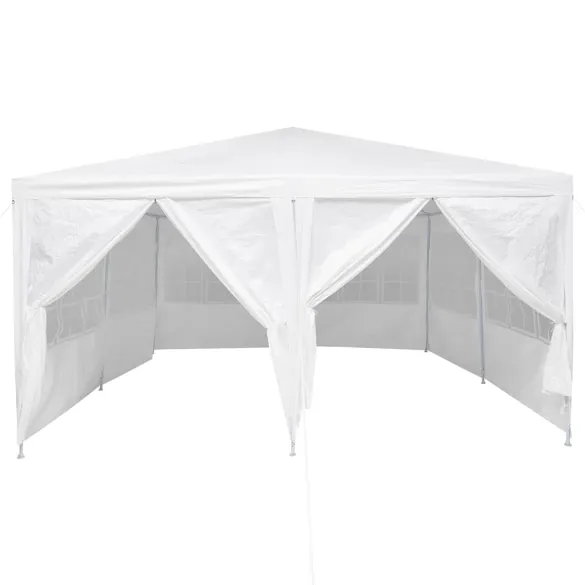 Tenda de Petrecere Alba, 4x4m cu 8 Pereți | Livrare Gratuită