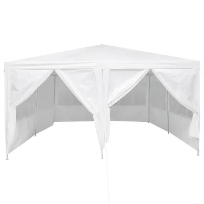 Tenda de Petrecere Alba, 4x4m cu 8 Pereți | Livrare Gratuită