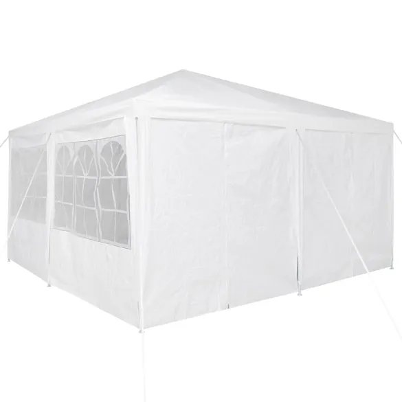 Tenda de Petrecere Alba, 4x4m cu 8 Pereți | Livrare Gratuită