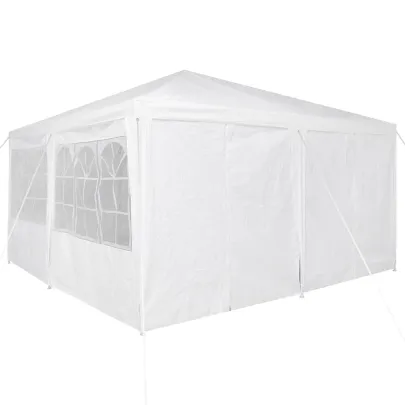 Tenda de Petrecere Alba, 4x4m cu 8 Pereți | Livrare Gratuită