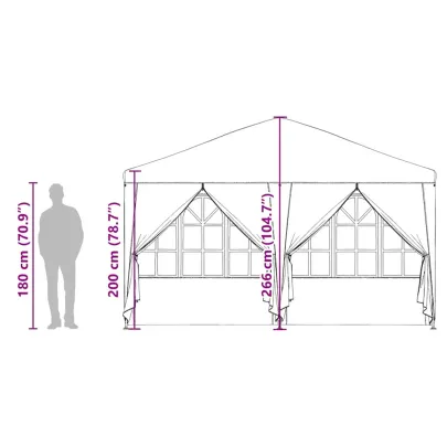 Tenda de Petrecere Alba, 4x4m cu 8 Pereți | Livrare Gratuită