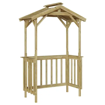 Adăpost BBQ Rustic Hexagonal - Lemn Rezistent la Vreme