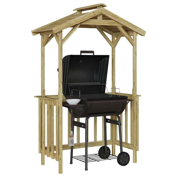 Adăpost BBQ Rustic Hexagonal - Lemn Rezistent la Vreme