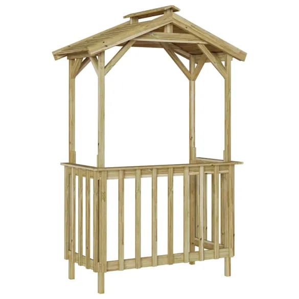 Adăpost BBQ Rustic Hexagonal - Lemn Rezistent la Vreme