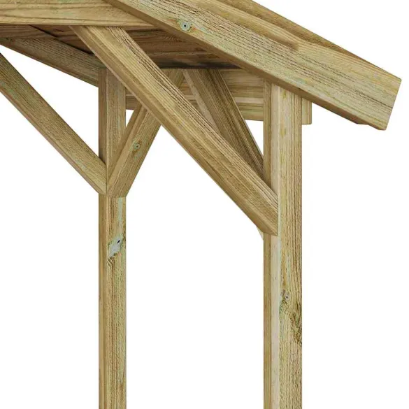 Adăpost BBQ Rustic Hexagonal - Lemn Rezistent la Vreme