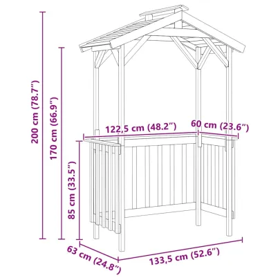 Adăpost BBQ Rustic Hexagonal - Lemn Rezistent la Vreme