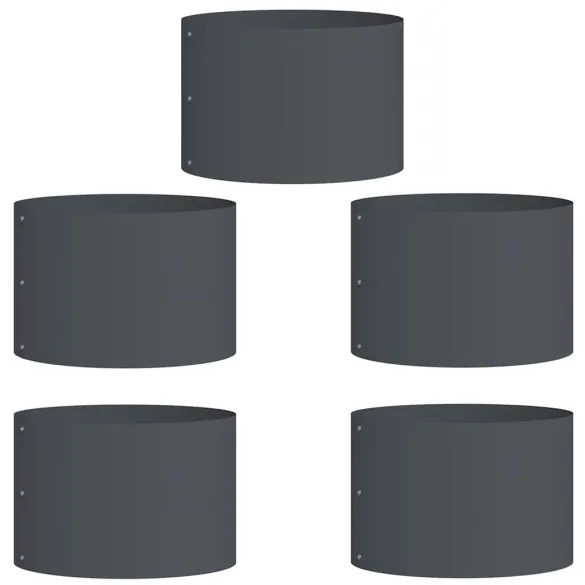 Ghivece Metalice Antracit - Set 5 Bucăți pentru Grădină