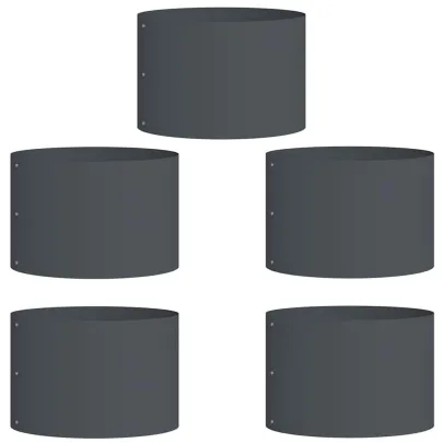 Ghivece Metalice Antracit - Set 5 Bucăți pentru Grădină