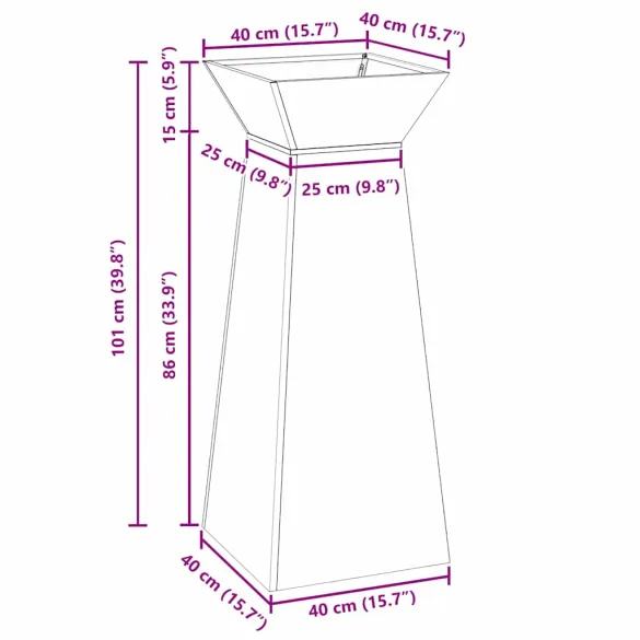 Suport Plante Antracit Plastic Interior/Exterior 40x40x101 cm