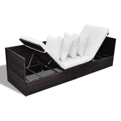 Șezlong Ajustabil Rattan Poli - Comfort și Stil în Aer Liber