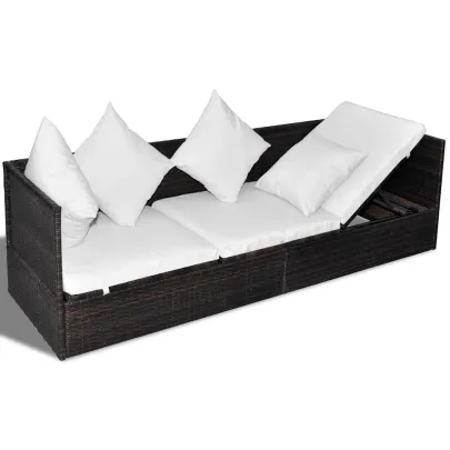 Șezlong Ajustabil Rattan Poli - Comfort și Stil în Aer Liber