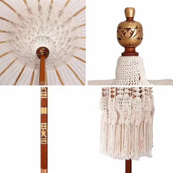 Umbrelă de Soare 250 cm Lemn Masiv - Livrare Gratuită