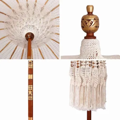 Umbrelă de Soare 250 cm Lemn Masiv - Livrare Gratuită