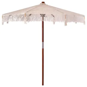 Umbrelă Bohemă 250 cm - Lemn Masiv și Bumbac | Livrare Gratuită