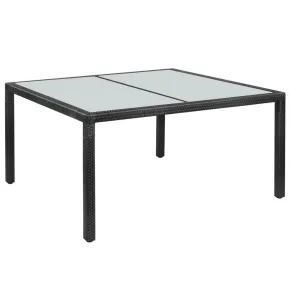 Masă Grădină Ratan Negru 150x90 cm - Livrare Gratuită