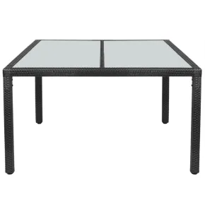 Masă Grădină Ratan Negru 150x90 cm - Livrare Gratuită 2