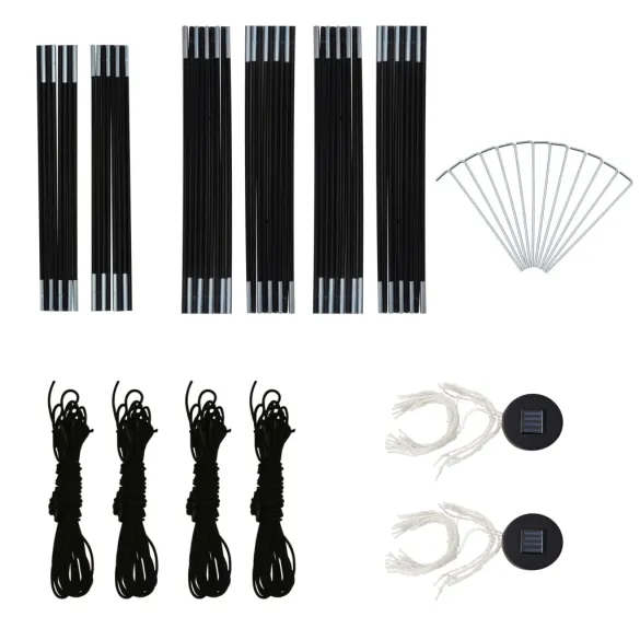 Cort Petrecere cu LED - 4 Pereți - Gri și Portocaliu - 3,6x3,6 m