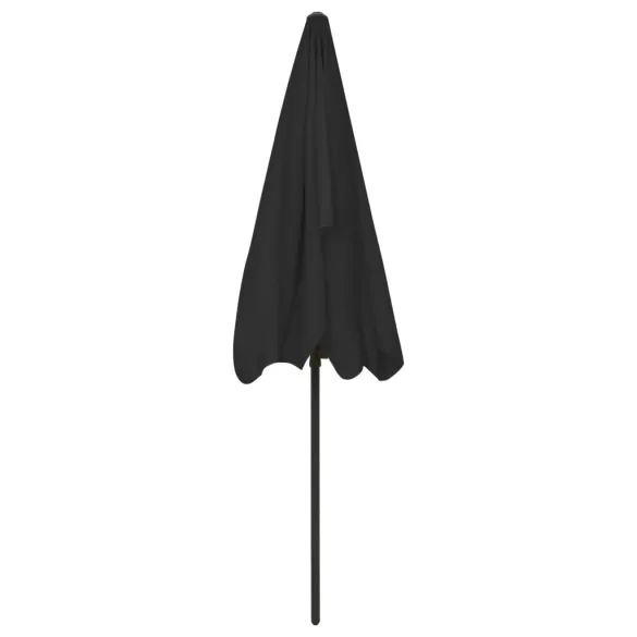 Umbrelă de Plajă Negră cu Protecție UV | 200x125 cm