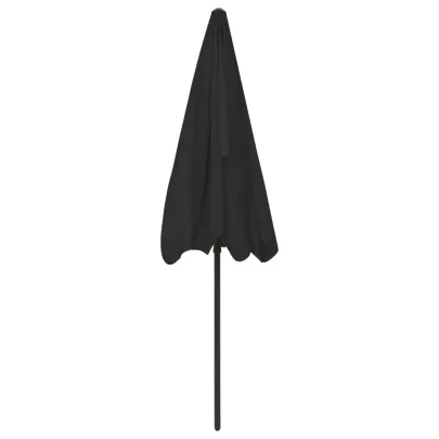 Umbrelă de Plajă Negră cu Protecție UV | 200x125 cm
