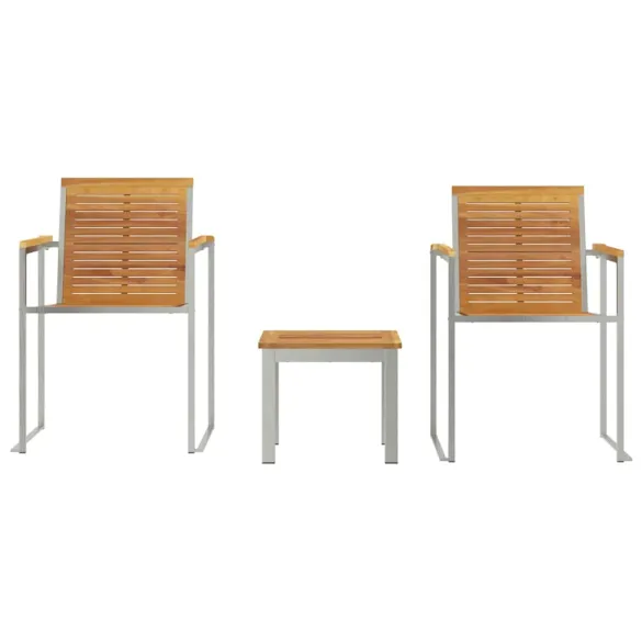 Set Șezlong Grădină 3 Piese Lemn Tec | Livrare Gratuită