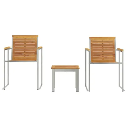 Set Șezlong Grădină 3 Piese Lemn Tec | Livrare Gratuită