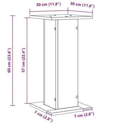 Suporturi pentru difuzoare - 2 bucăți - Stejar negru - 30 x 30 x 60 cm - Lemn prelucrat.