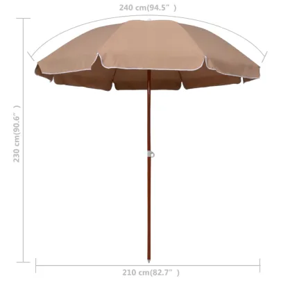 Umbrelă de Soare Grădină 240 cm - Oțel, Protecție UV