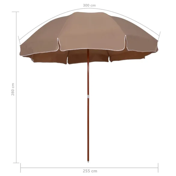 Umbrelă de Grădină 300 cm - Oțel, Protecție UV, Livrare Gratuită