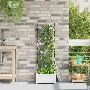 Jardinieră Grădină cu Spalier Alb - Plantare Verticală