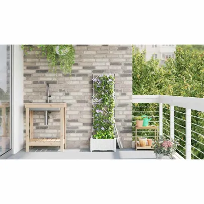 Jardinieră Grădină cu Spalier Alb - Plantare Verticală