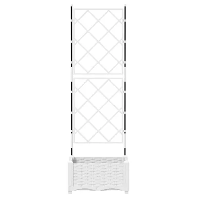 Jardinieră Grădină cu Spalier Alb - Plantare Verticală