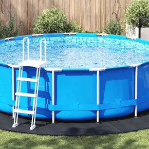 Foaie de sol piscină rotundă, neagră, Ø 458 cm - Non-woven